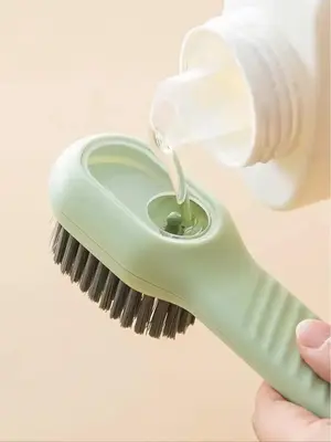 Shoe Brush with Liquid Holder, Press Type Multifunctional Shoe Brush Cleaning Tool for Home Use, Convenient Household Shoe Wa...