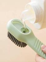Shoe Brush with Liquid Holder, Press Type Multifunctional Shoe Brush Cleaning Tool for Home Use, Convenient Household Shoe Wa...