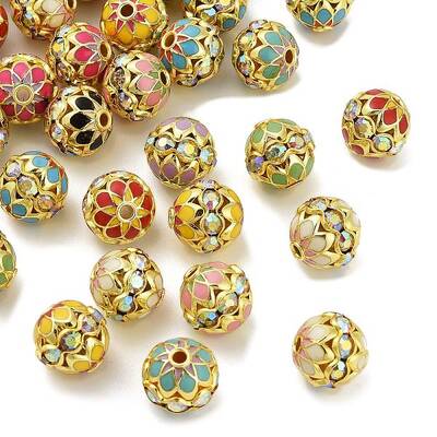 Brass Rhinestone Beads