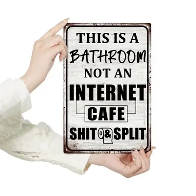 Room Decor Metal Slogan Pattern Decorative Sign, 1 Count This is a Bathroom Metal Sign, Home Decor Funny Sarcastic Wall Decor...