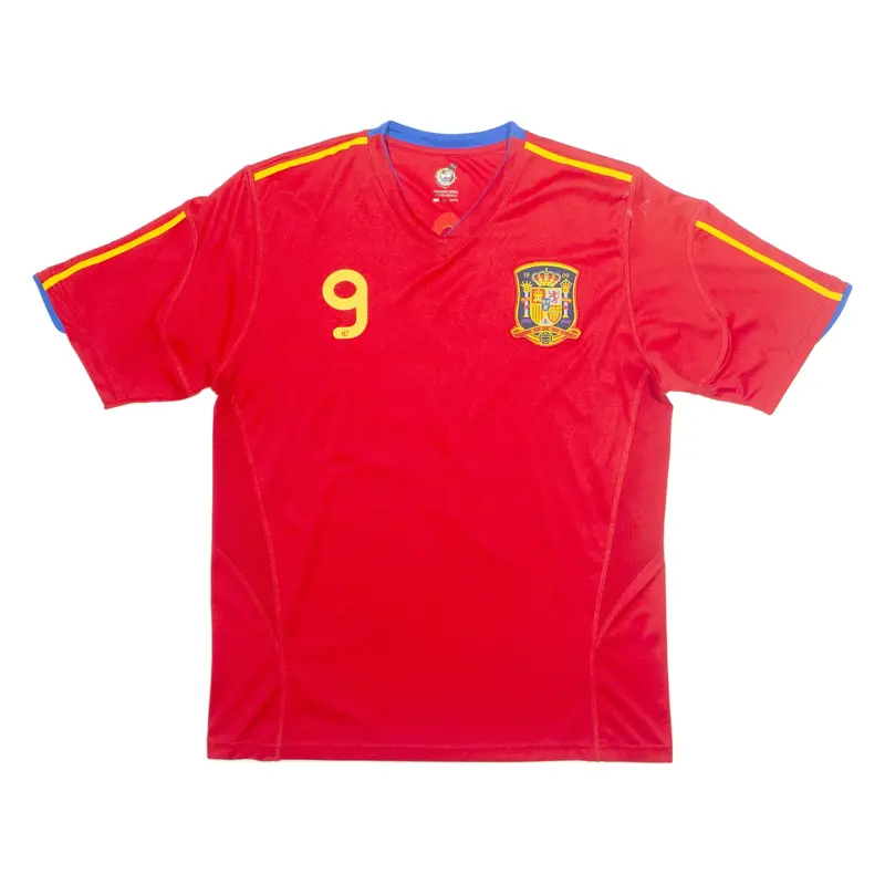Spain Torres Mens Football Shirt Jersey Red V-Neck XL