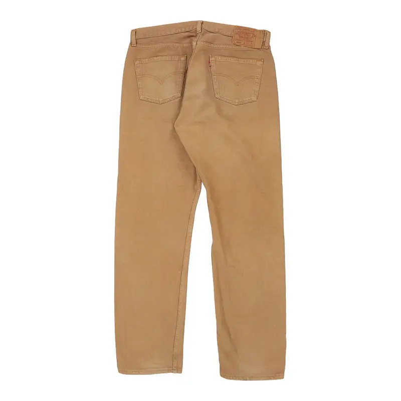 501xx Levis Trousers - 36W 35L Brown Cotton