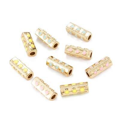 Real 18K Gold Plated Brass Tube Beads