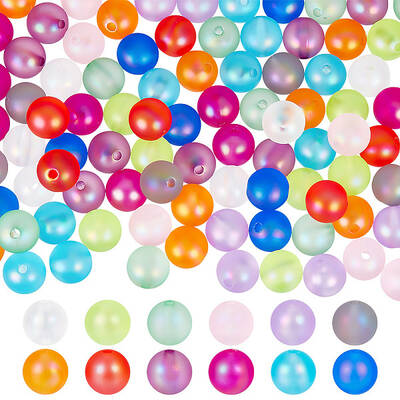 96Pcs 16 Colors Spray Painted Acrylic Beads