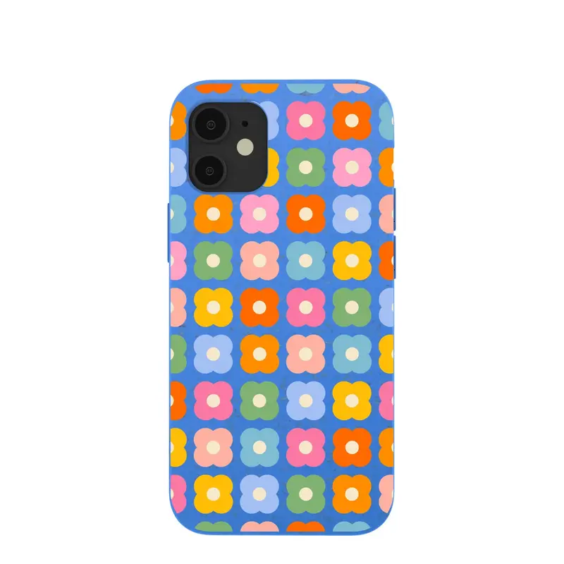 Electric Blue Petal Pop iPhone 12 Mini Case