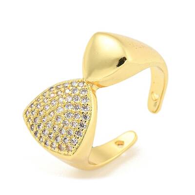 Bowknot Clear Cubic Zirconia Open Cuff Ring