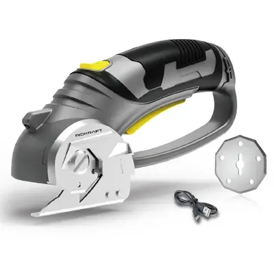 4V Cordless Rechargeable Electric Scissor, Box Cutter, Fabric Scissor, Rotary Cutter for Cardboard Carpet Leather Plastic, DI...