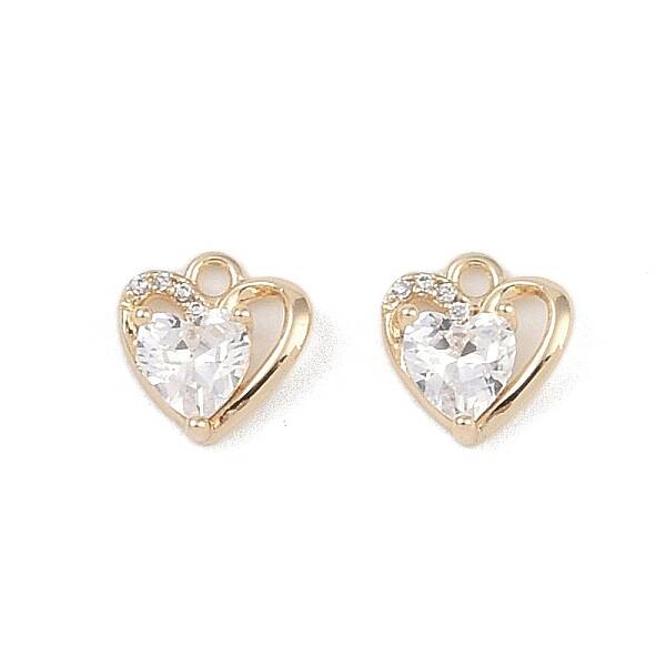 Brass Micro Pave Clear Cubic Zirconia Pendants