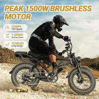 【F】Qlaway 1500W Electric Off-Road Bike: 20-Inch Full-Suspension E-Motorcycle with 48V 15.6 Mile RangeAh Removable Battery...