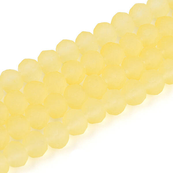 Baking Paint Frosted Glass Beads Strands