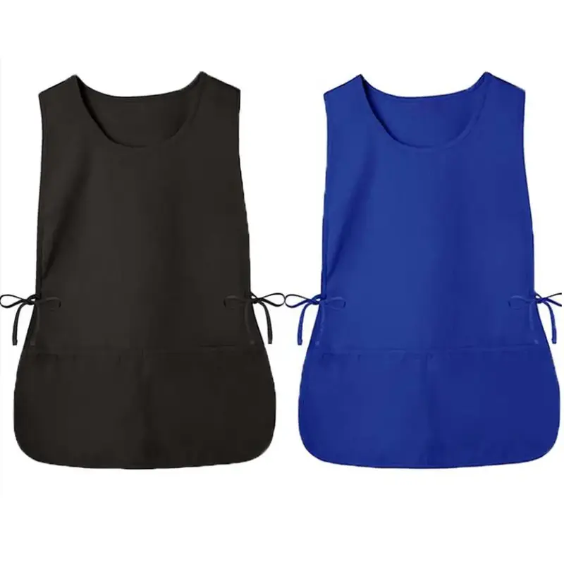 Mixed Color Hairdresser Apron, 2 Counts Solid Color Tie Side Vest Apron, Cleaning Supplies 2024 Salon Work Apron, Back to Sch...