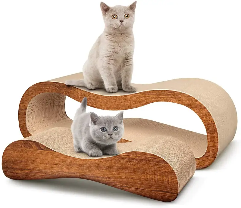 FluffyDream2 in 1 Cat Scratcher Cardboard Lounge Bed, Cat Scratching Board– Sofa Saver, Aesthetic Pet Must-Have, Multi-Purp...