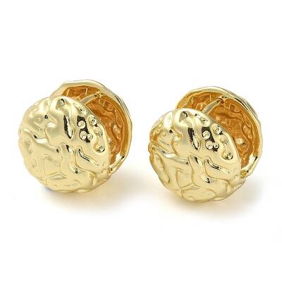 Rack Plating Brass Hammered Hoop Earrings for Women