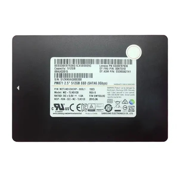00KT010 Lenovo 512GB SATA 6Gb/s 2.5-Inch Solid State Drive
