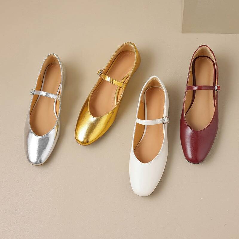 CHIKO Rayann Round Toe Block Heels Mary Jane Flats