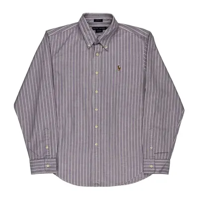 Age 14 Ralph Lauren Striped Shirt - Large Purple Cotton | Size: large