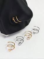 Star Design Nose Ring Jewelry, Stainless Steel Nose Band Rings, Silvery and Golden Women's and Men's Stud Earrings, Nostril S...
