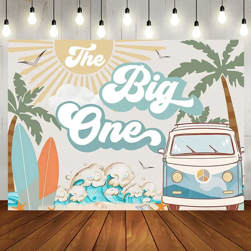 The Big One Sea Surfing Summer 1st Birthday Backdrop - Aperturee