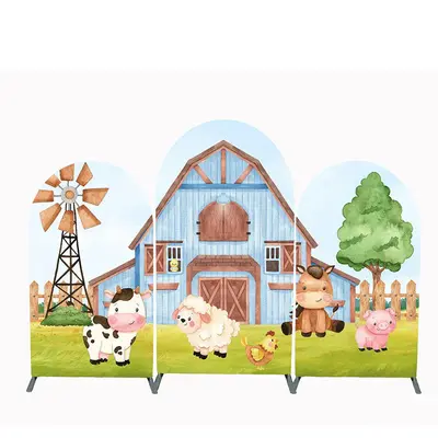 Aperturee Animals Farmhouse Birthday Party Arch Backdrop Kit | Circle Arch Backdrop Diy | Diy Arch Backdrop Cover | Custom Ch...