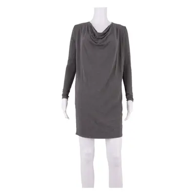 GANNI Womens Shift Dress Grey Long Sleeve Knee Length M