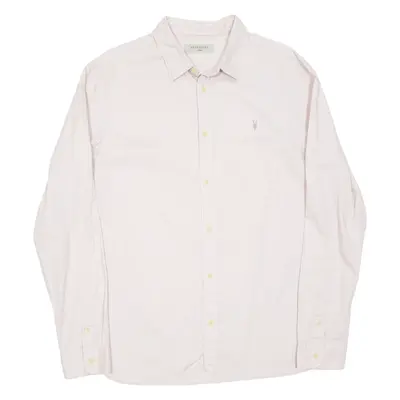 ALL SAINTS Mens Plain Shirt Pink Long Sleeve L