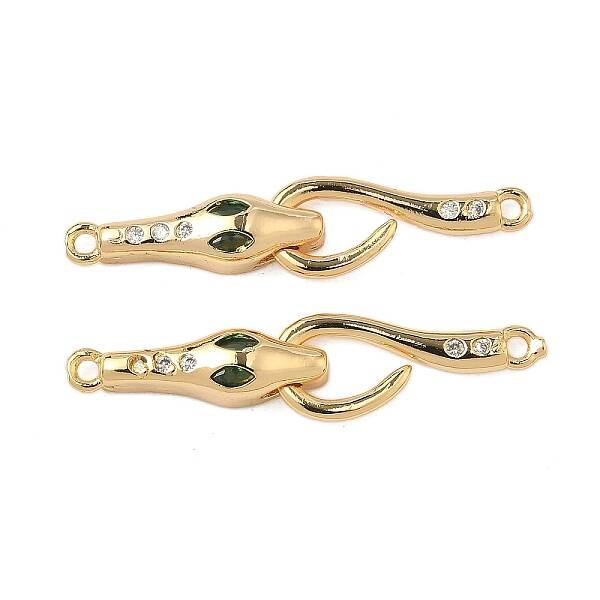 Brass Micro Pave Cubic Zirconia Hook Clasps