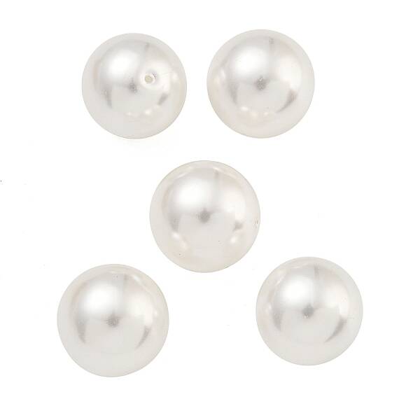 Baking Painted Pearlized Glass Pearl Round Beads