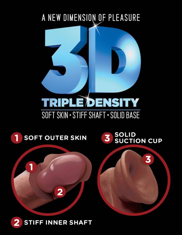 King Cock Plus Triple Density 6 Inch Cock - Brown