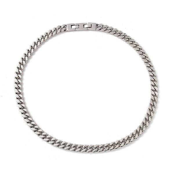 Non-Tarnish 304 Stainless Steel Curb Chains Necklace for Women
