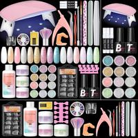 COSCELIA Acrylic Nail Kit for Beginners with Everything Nude Pink Clear Acrylic Powder with u v Light Glitter Decorations Pro...