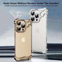For iPhone 16 Pro Max 16 Plus For iPhone 16 Pro 16 Frameless Corner Pad Anti-Fall Phone Case with Lens Protective, Sleek Desi...