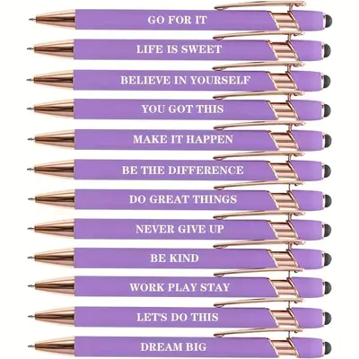 Creative Inspirational Message Pen, 12pcs/set Inspirational Message Press Pen, Writing Pen for Students, Office Stationery & ...