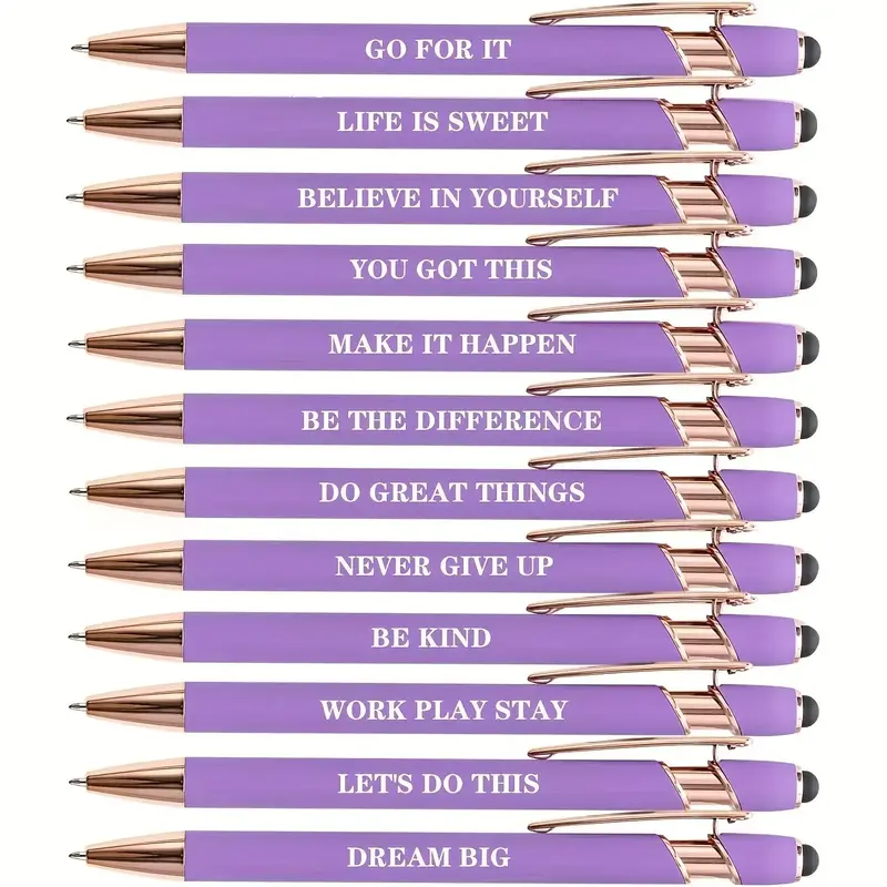 Creative Inspirational Message Pen, 12pcs/set Inspirational Message Press Pen, Writing Pen for Students, Office Stationery & ...