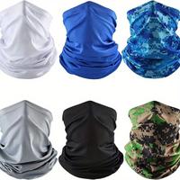 6pcs Cooling UV Protection Bandana Face Mask, Scarf, Men's Balaclava Hat, Face Sunscreenfa, Breathable Headscarf, Headband, S...