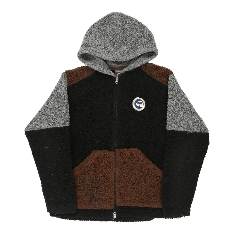 Napapijri Fleece Jacket - Medium Block Colour Polyester Blend