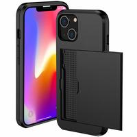 Case for iPhone 16 Pro Max 15 14 13 Case Shockproof Bumper Heavy Duty Phone Case with Slide Card Slot Holder Wallet Hard Cove...
