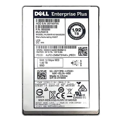 HUSMR1619ASS205 HGST Ultrastar SSD1600MR Series 1.92TB Multi-Level Cell SAS 12Gb/s Read Intensive (FIPS-TCG Encryption) 2.5-i...