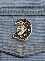 Astronaut & Moon Galaxy Design Brooch, Cute Clothes Badge, Fashion Jewelry Accessories for Women & Men for Daily Clothing Dec...