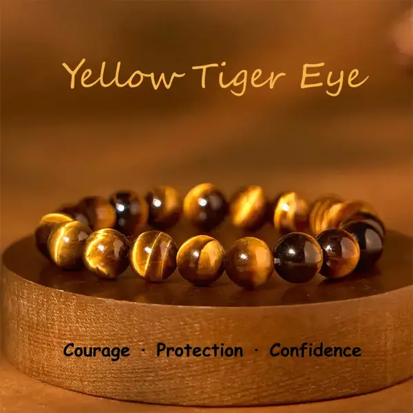 AAA Grade Yellow Tiger Eye Bracelet Natural Crystal for Courage Boost Energy Shield Wealth Protection Body Balance Spiritual ...