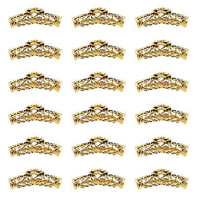20Pcs Tibetan Style Alloy Curved Tube Beads