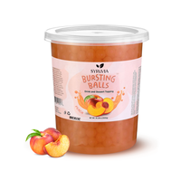 SYRUVIA Sweet Peach Popping Boba Pearls, 2 LB – Bursting Beverage & Dessert Topping for Bubble Tea, Smoothies & More. Peach...