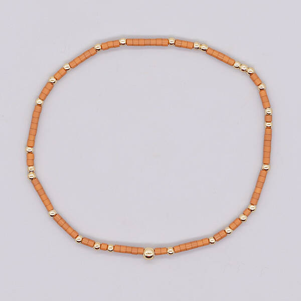 Bohemian Style Rainbow Glass & Brass Beaded Handmade Fashion Women's Bracelet