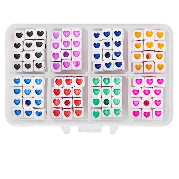 240Pcs 8 Colors Opaque Acrylic European Beads
