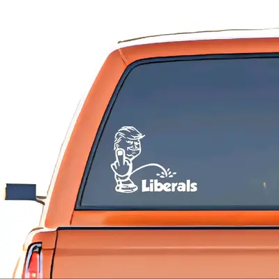 Trump Finger on Liberals Decal 9x7 Inches Waterproof Vinyl Easy Application Political Support Sticker