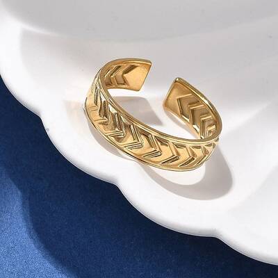 Arrow 304 Stainless Steel Open Cuff Ring for Women