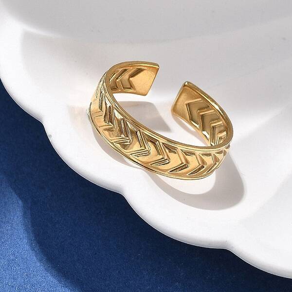 Arrow 304 Stainless Steel Open Cuff Ring for Women