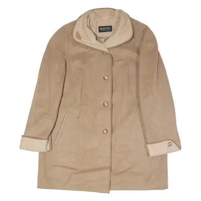 MARCONA Womens Overcoat Coat Beige Wool UK 18