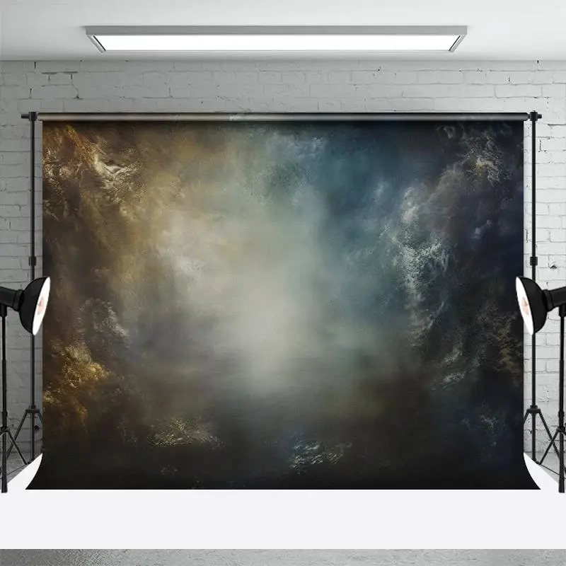 Old Master Blue Yellow Mist Portrait Photo Backdrop - Aperturee