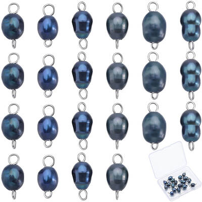 Natural Cultured Freshwater Pearl Potato Connector Charms