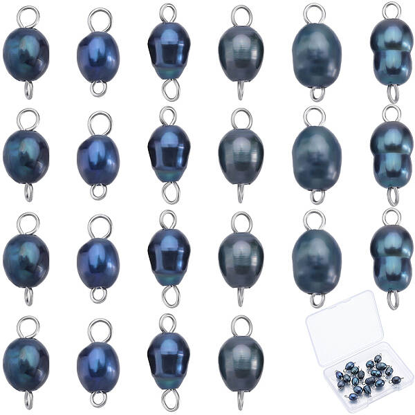 Natural Cultured Freshwater Pearl Potato Connector Charms